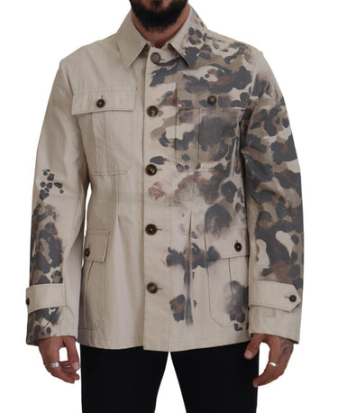 Elegant Beige Cotton Button-Down Shirt